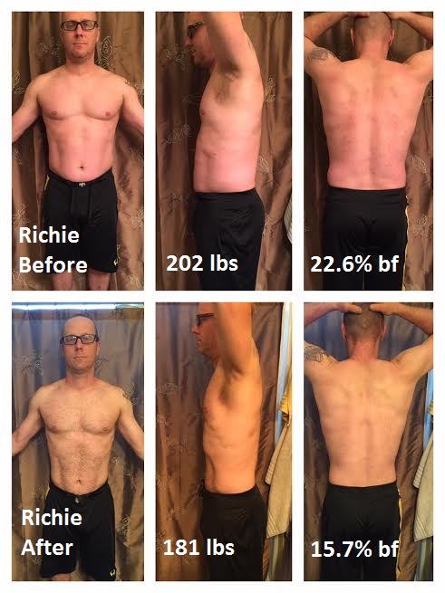 Richie ended up with abs and a v-taper.