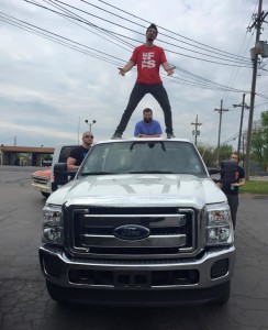 Andy Morgan and his F-250. Greg Nuckols and Nick Sorrell in the background.