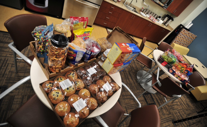 Food for staff members working the all-nighter while a customer cuts over from the old system to the new one.